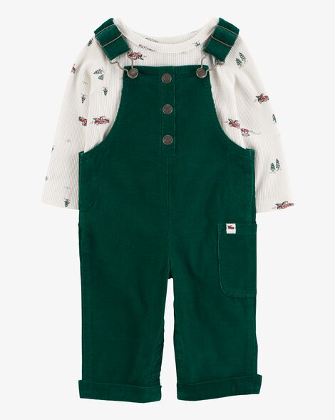 Carter's Baby 2-Piece Holiday Thermal Tee & Corduroy Overalls Set