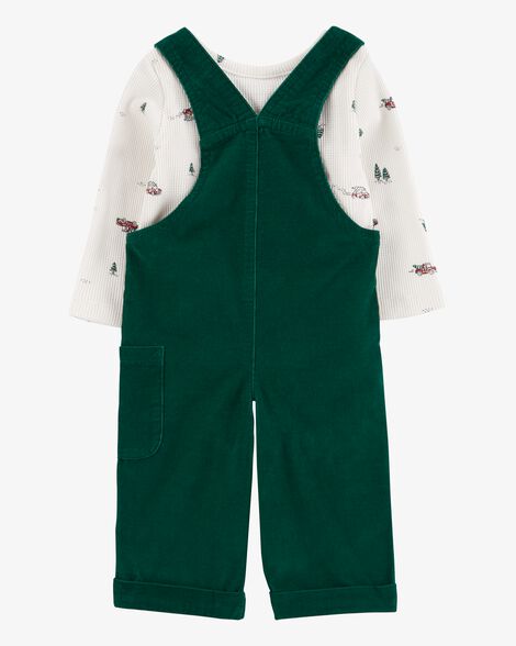 Carter's Baby 2-Piece Holiday Thermal Tee & Corduroy Overalls Set