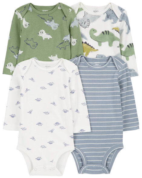 Carter's Baby 4-Pack Long-Sleeve Dinosaur Bodysuits