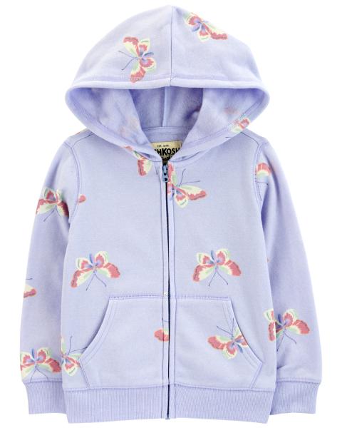 Oshkosh Toddler Butterfly Print Fleece Jacket with Fleece Joggers