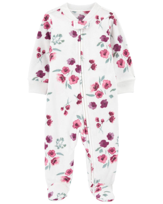 Carter's Floral Fleece Zip-Up Footie Sleep & Play