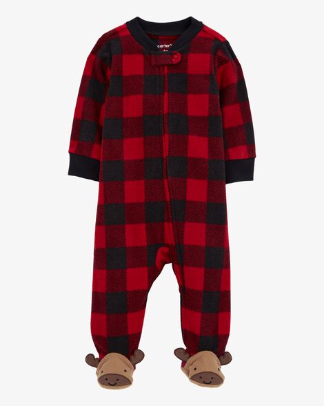 Carter's Baby Plaid Fleece Zip-Up Footie Sleep & Play Pajamas