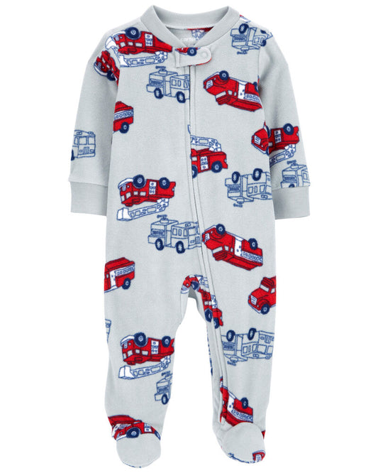 Carter's Baby Firetruck Fleece Zip-Up Footie Sleep & Play