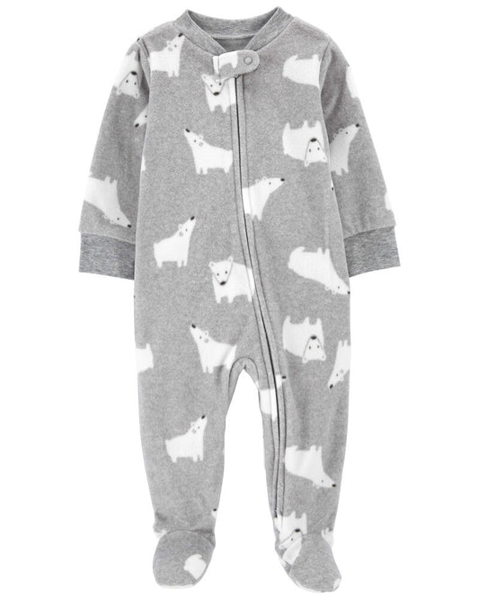 Carter's Grey Polar Bear Fleece Sleep and Play