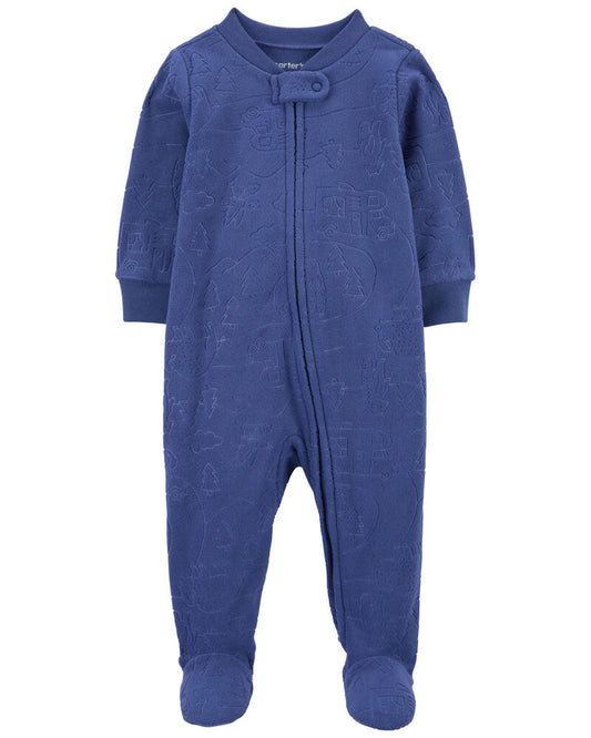 Carter's Camping Print Fleece Zip-Up Footie Sleep & Play