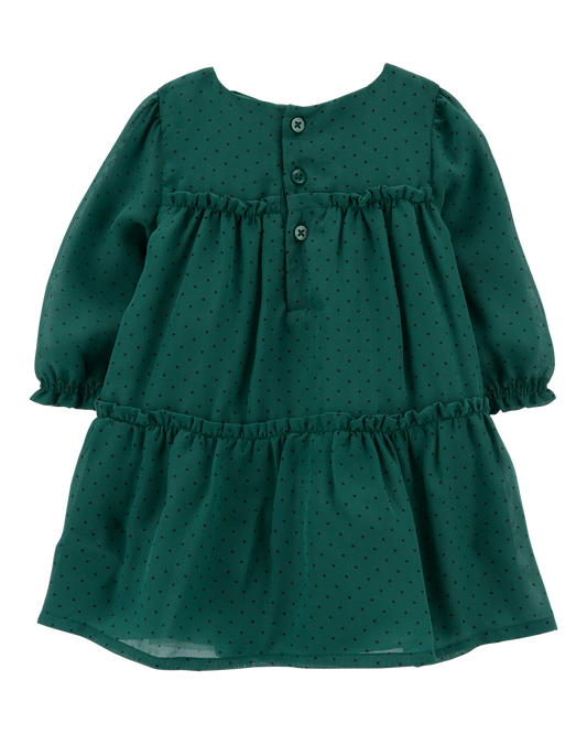 Carter's Baby Tiered Crepe Holiday Dress