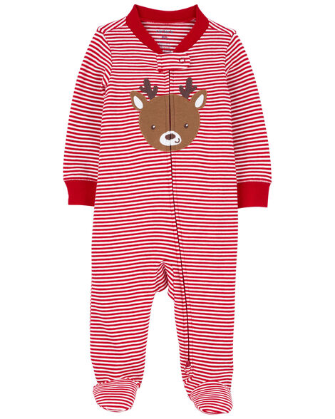 Carter's Baby Reindeer 2-Way Zip Cotton Sleep & Play