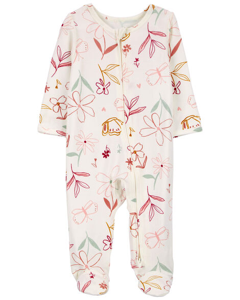 Carter's Baby Zip-Up Floral PurelySoft Sleep & Play