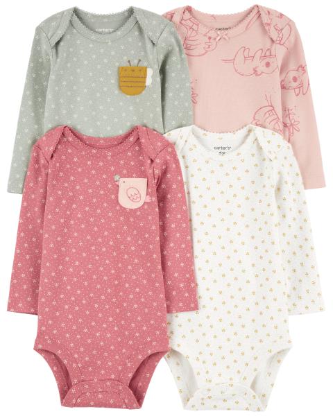 Carter's 4-Pack Long-Sleeve Bodysuits