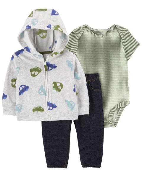 Carter's Baby Car 3-Piece Fleece Cardigan Set