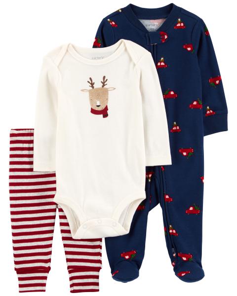 Carter's Baby Reindeer 3-Piece Sleep and Play Set