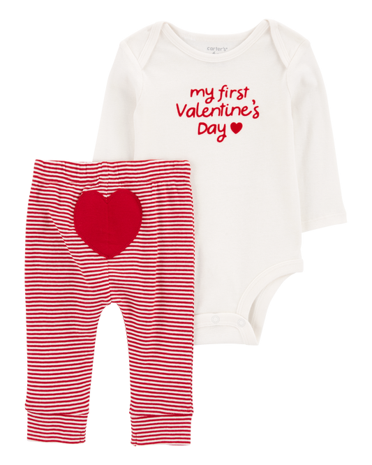 Carter's Baby 2-Piece My First Valentine's Day Bodysuit Pant Set