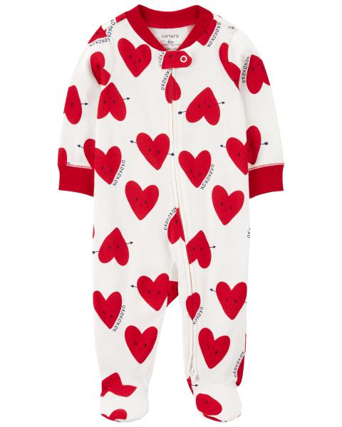 Carter's Baby Valentine's Day Heart 2-Way Zip Cotton Sleep & Play