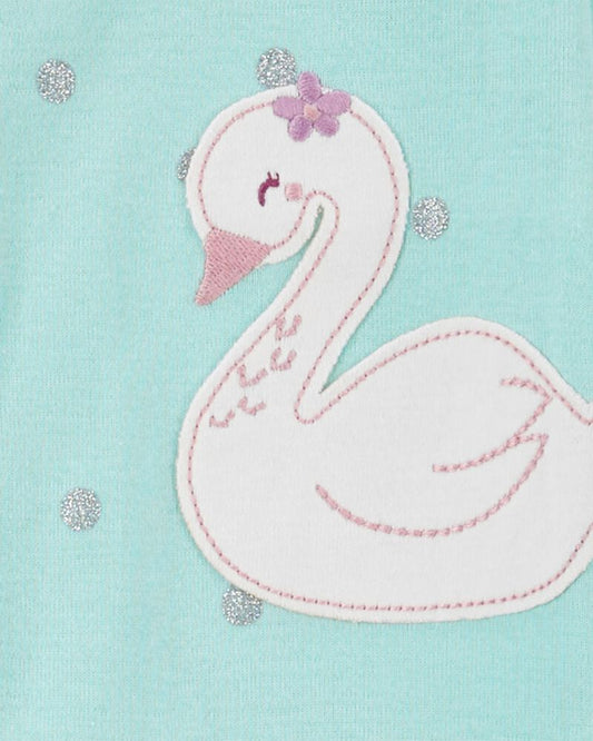 Carter's Toddler 1-Piece Swan Print 100% Snug Fit Cotton Footie Pyjamas