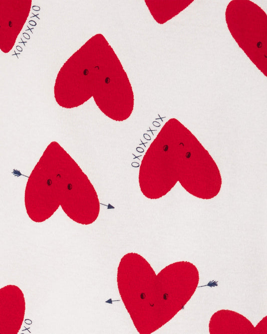 Carter's Baby Heart Print Valentine's Day Cotton 2-Piece Pyjamas