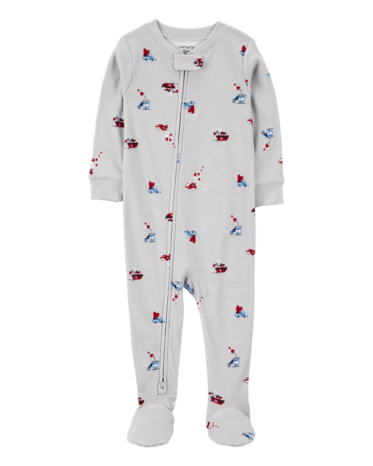 Carter's Baby Heart Print Valentine's Day Cotton 1-Piece Pyjamas