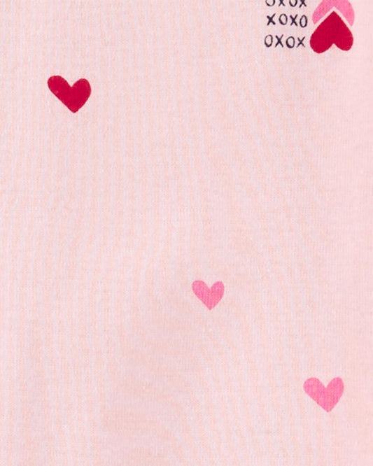 Carter's Baby Heart Print Valentine's Day Cotton 1-Piece Pyjamas