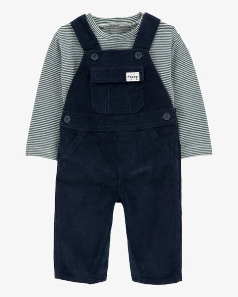 Carter's Baby 2-Piece Striped Tee & Corduroy Overall Set