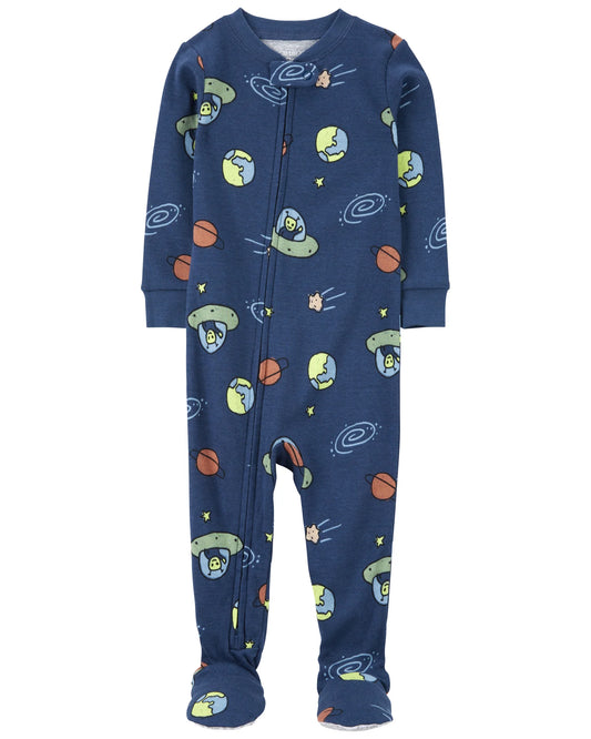 Carter's Toddler 1-Piece Space Print 100% Snug Fit Cotton Footie Pajamas
