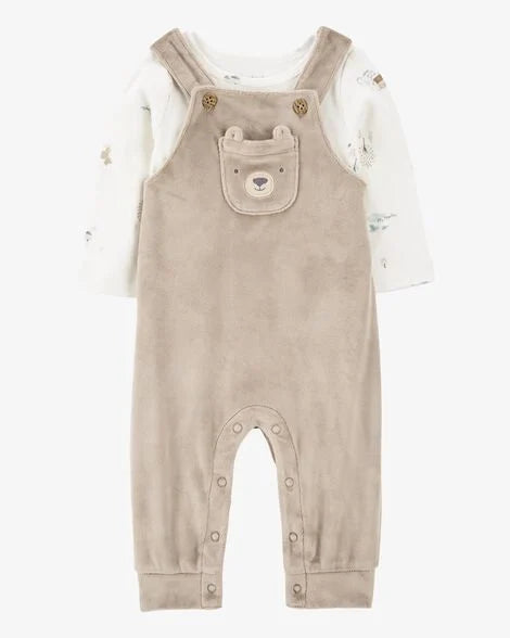 Carter's Baby 2-Piece Bear Long-Sleeve Tee & Coverall Set