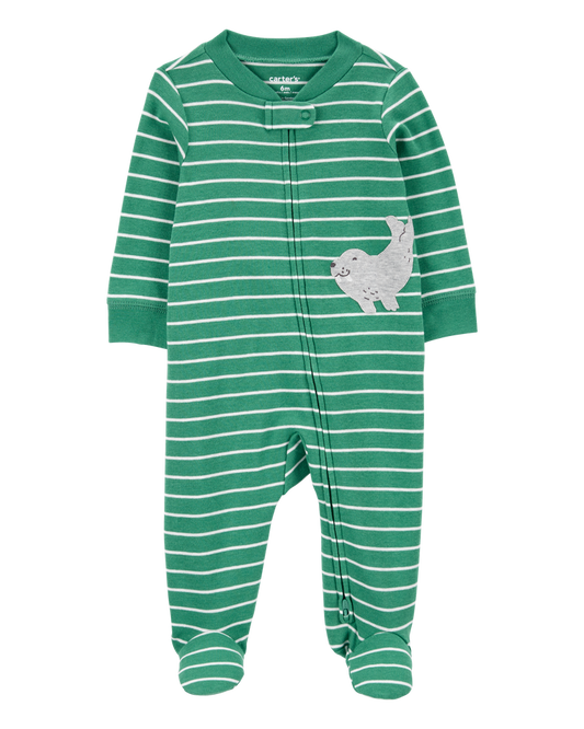 Carter's Baby Striped Walrus 2-Way Zip Sleep & Play