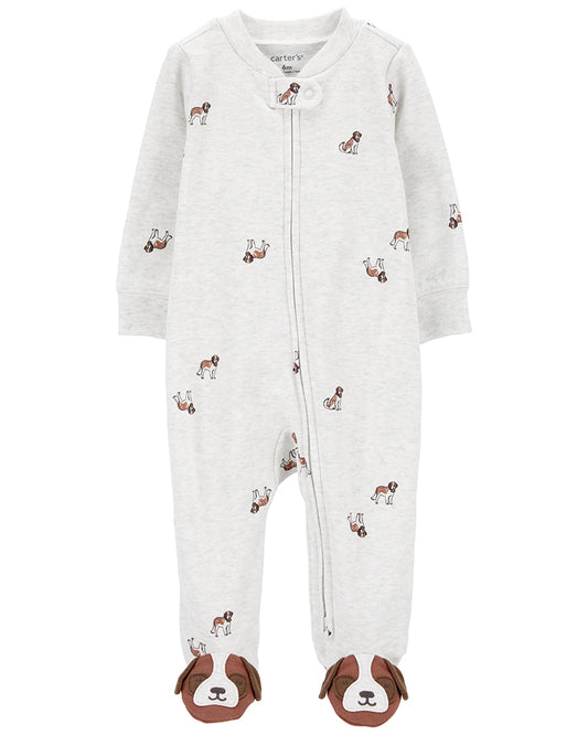 Carter's Baby Dog 2-Way Zip Cotton Sleep & Play