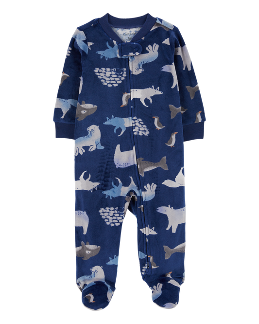 Carter's Baby Arctic Animals Zip-Up Fleece Sleeper Pyjamas