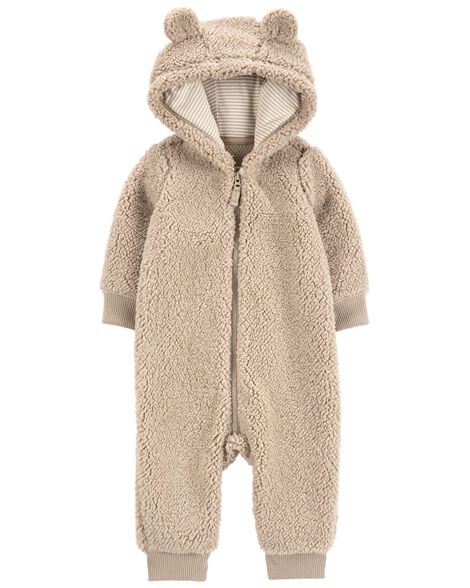 Carter's Baby 1-Piece Brown Bear Sherpa Jumpsuit