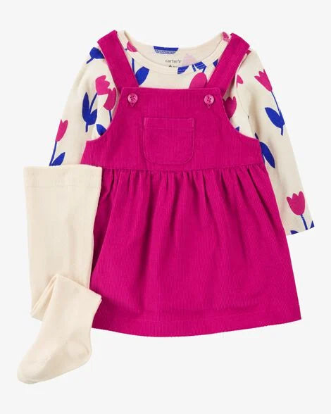 Carter's Baby 3-Piece Tulip Tee & Corduroy Jumper Set