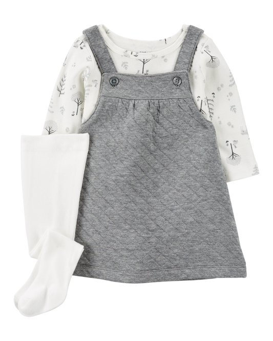 Carter's Baby 3-Piece Quilted Jumper & Tights Set