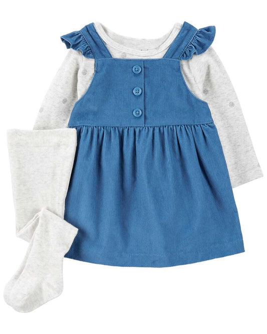 Carter's Baby 3-Piece Bodysuit & Jumper & Tights Set