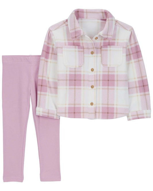 Carter's Baby 2-Piece Plaid Fleece Shacket & Legging Set