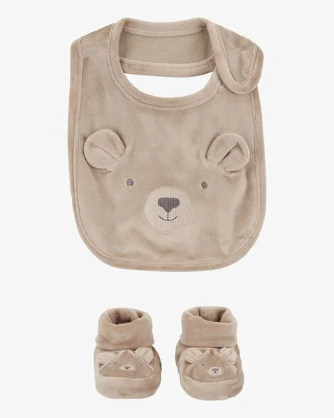 Carter's Baby 3-Piece Bear Booties & Bib Set