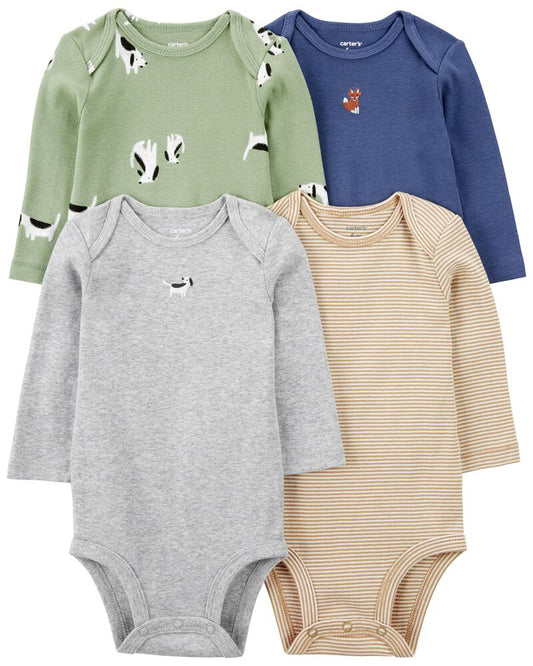 Carter's 4-Pack Long-Sleeve Bodysuits