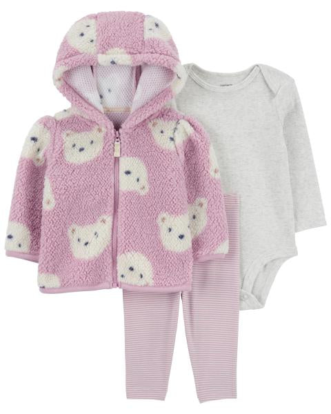 Carter's Baby 3-Piece Printed Bear Sherpa Set