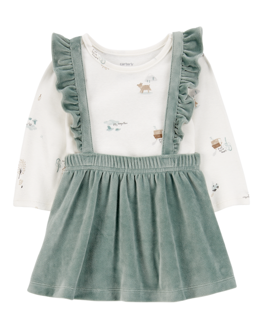 Carter's Baby 2-Piece Woodland Creatures Bodysuit & Velboa Jumper Set