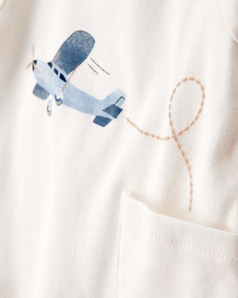 Carter's Baby 4-Piece Airplane Print Outfit Set - Blue