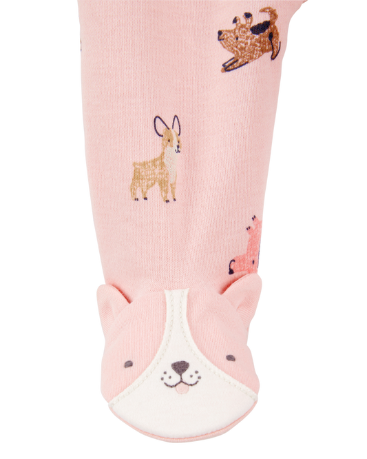 Carter's Baby Girl Dog Print 2-Way Zip Cotton Sleeper pyjamas