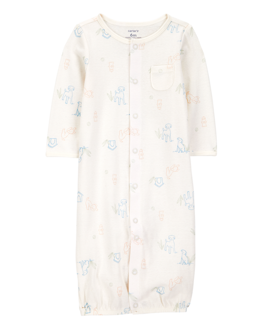 Carter's Baby 3-Piece Puppy Converter Gown & Cap Set - Ivory
