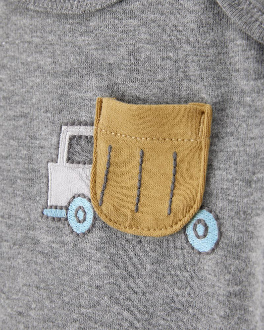 Carter's Baby Boy 5-Pack Construction Short-Sleeve Cotton Bodysuits