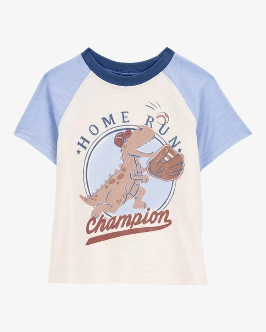 Carter's Baby Dinosaur Champion Short-Sleeve Tee - Cream
