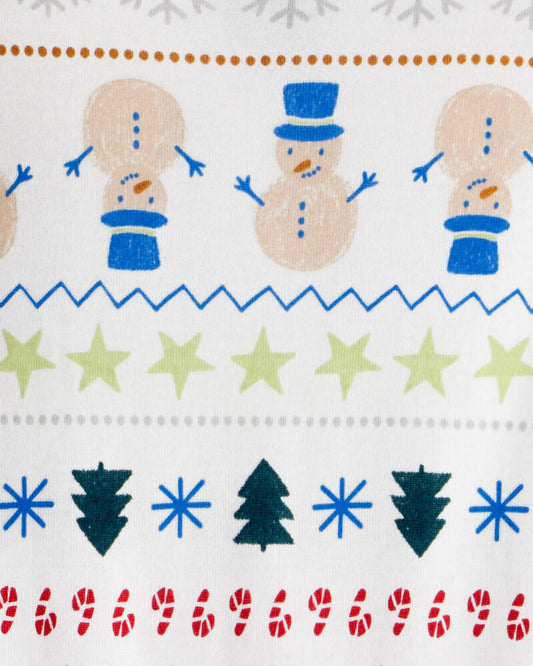 Carter's Baby Christmas Fair Isle 100% Cotton Long-Sleeve Snug Fit 2-Piece pyjamas - White