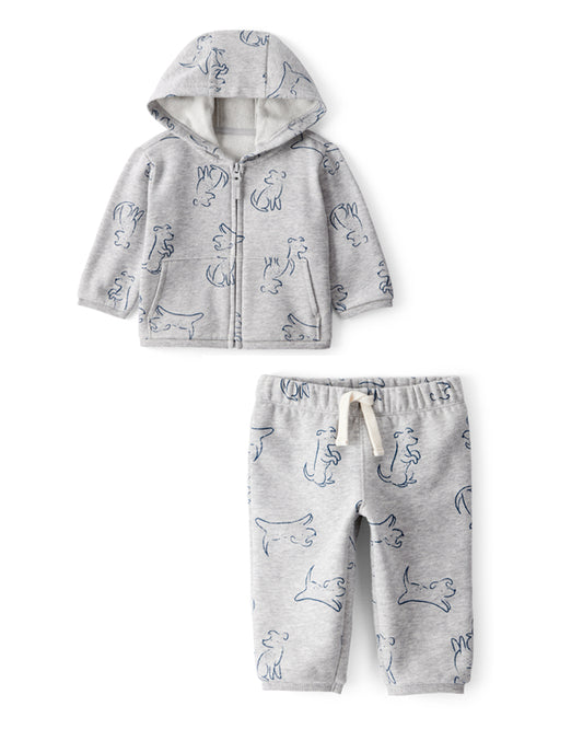 Carter's Baby Boy Dog Print Long-Sleeve Hoodie with Knit Pull-On Pants