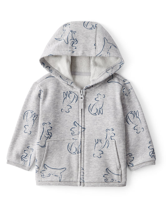Carter's Baby Boy Dog Print Long-Sleeve Hoodie with Knit Pull-On Pants
