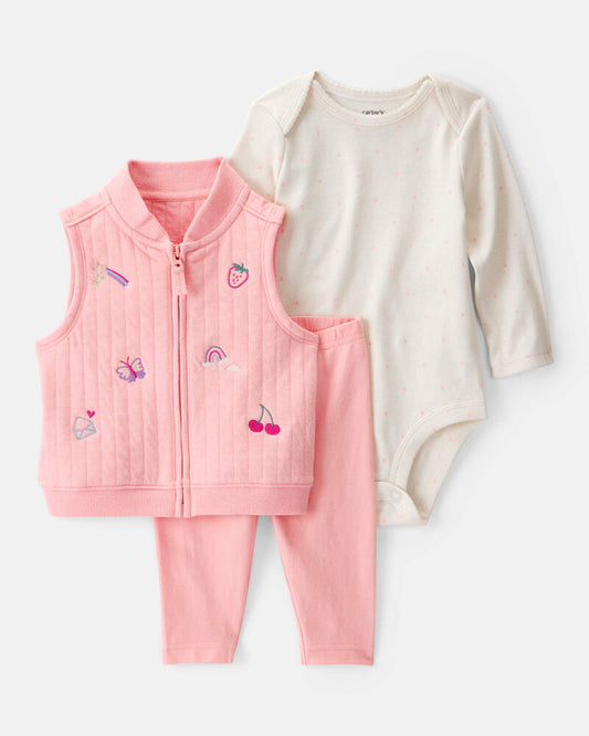 Carter's Baby 3-Piece Fruit Graphic Little Vest Set