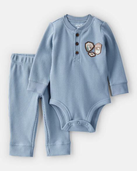 Carter's Baby 2-Piece Park Ranger Thermal Bodysuit Pant Set - Blue