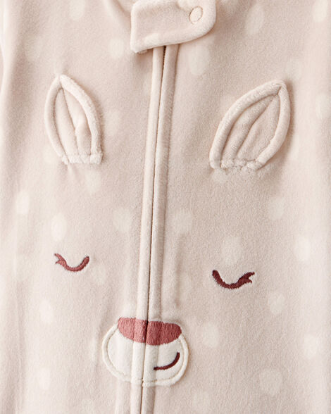Carter's Baby Girl Deer Print DreamPlush Snug Fit Long-Sleeve 2-Way Zip