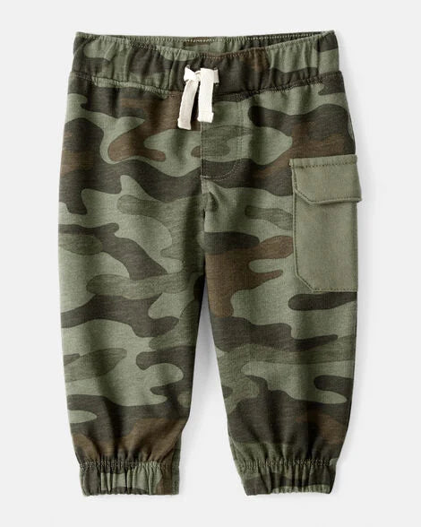 Carter's Baby Boy Camping Camo Cotton Long-Sleeve Bodysuit & Pant Set - Green/Beige