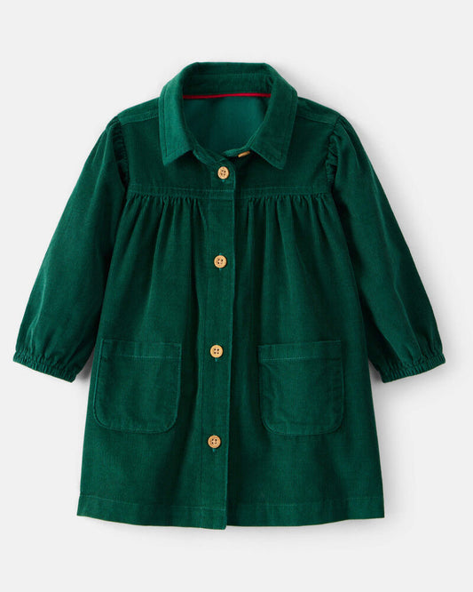 Carter's Baby Girl Corduroy Long-Sleeve Dress - Green
