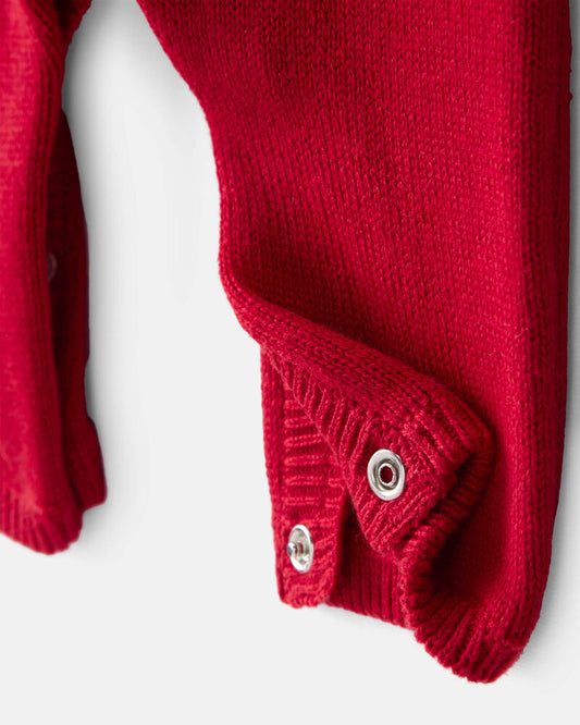 Carter's Baby Boy Gingerbread Holiday Print Long-Sleeve Overall Set - Red